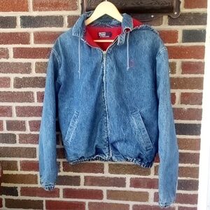 Ralph Lauren Vintage Denim Jacket With Detachable Hood Circa 1990 In EUC